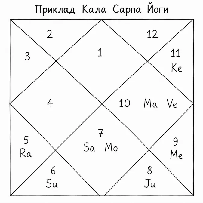 Приклад Кала Сарпа Йоги