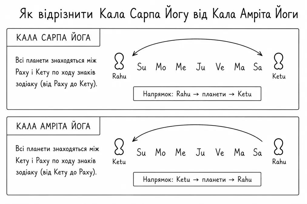 Кала Сарпа та Кала Амріта Йоги в Джйотіш